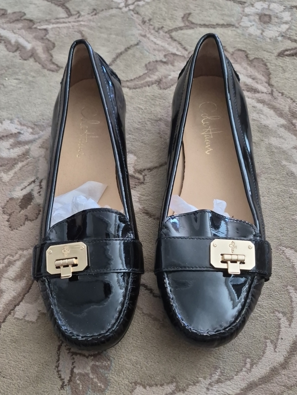 Cole Haan Black Patent Leather Loafters - 9
